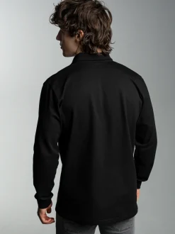 Poloshirt mit Brusttasche Schwarz