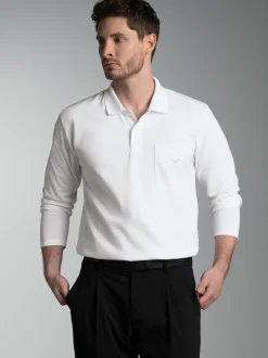 Poloshirt mit Brusttasche Weiss