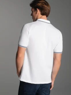 Poloshirt mit kontrastfarbigen Akzenten Weiss