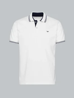 Poloshirt mit kontrastfarbigen Akzenten Weiss