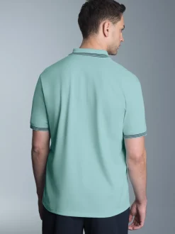 Poloshirt mit kontrastfarbigen Akzenten Gletscher