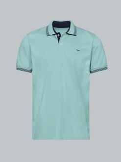 Poloshirt mit kontrastfarbigen Akzenten Gletscher