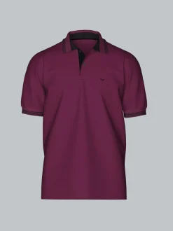 Poloshirt mit kontrastfarbigen Akzenten Sangria