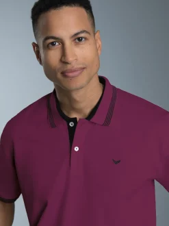 Poloshirt mit kontrastfarbigen Akzenten Sangria