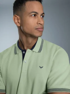 Poloshirt mit kontrastfarbigen Akzenten Green tea