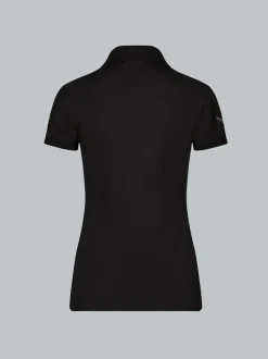 Poloshirt mit Kristallsteinen Schwarz