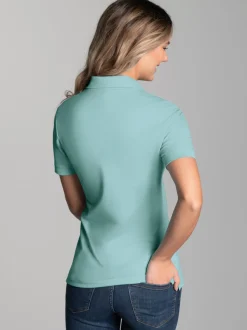 Poloshirt mit Kristallsteinen Gletscher