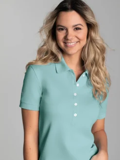 Poloshirt mit Kristallsteinen Gletscher