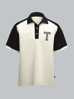 Poloshirt mit Raglanärmeln und trigema Brustpatch Natur