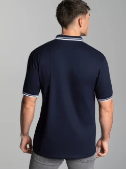 Poloshirt mit Reißverschluss Navy