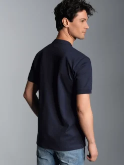 Poloshirt mit Stehkragen Navy