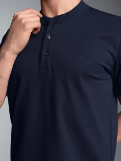 Poloshirt mit Stehkragen Navy