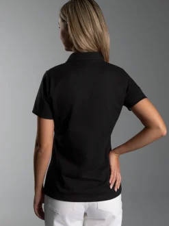 Poloshirt ohne Knopfleiste Schwarz