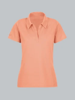 Poloshirt ohne Knopfleiste Puder
