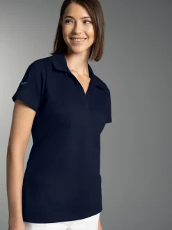Poloshirt ohne Knopfleiste Navy