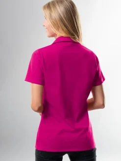 Poloshirt ohne Knopfleiste Magenta