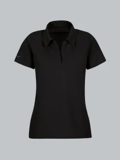 Poloshirt ohne Knopfleiste Schwarz