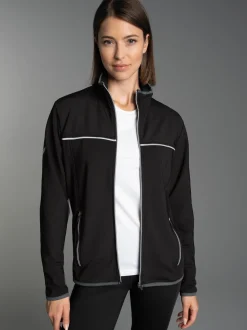 Praktische Sportjacke aus Microfaser Schwarz