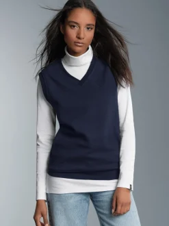 Pullunder in Waffeloptik Navy