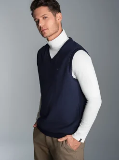 Pullunder in Waffeloptik Navy
