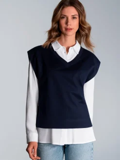 Pullunder mit V-Ausschnitt Navy
