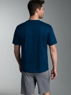 Pyjama im modischem Allover-Muster Night-blue