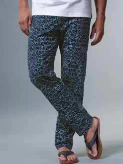 Pyjamahose mit Smiley-Print Navy