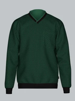Pyjama-Oberteil mit Allover-Retro-Print Efeu