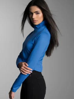 Rollkragenshirt Electric-blue