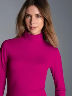 Rollkragenshirt Magenta