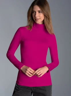 Rollkragenshirt Magenta