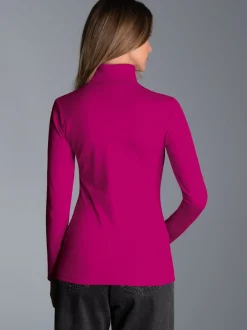 Rollkragenshirt Magenta