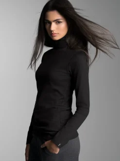 Rollkragenshirt Schwarz