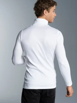 Rollkragenshirt Weiss