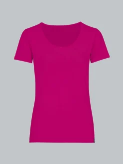 Rundhalsshirt aus Viskose Magenta