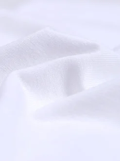 Rundhalsshirt aus Viskose Weiss