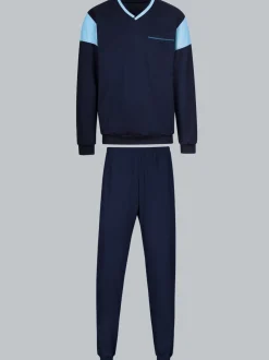Schlafanzug in modischem Design Navy