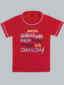 Shirt Feinripp Oma & Opa Kirsch