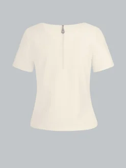 Shirt mit kurzen Ärmeln mit Kristallsteinen Natur