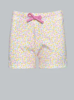 Shorts mit Allover Blumen-Print Weiss