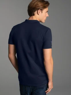 Slim Fit Poloshirt aus DELUXE-Piqué Navy