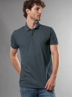 Slim Fit Poloshirt aus DELUXE-Piqué Anthrazit