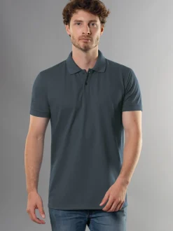 Slim Fit Poloshirt aus DELUXE-Piqué Anthrazit