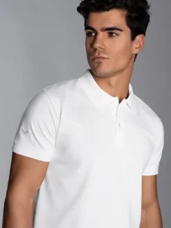Slim Fit Poloshirt aus DELUXE-Piqué Weiss