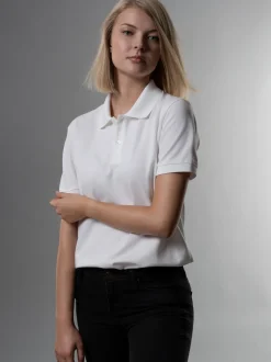 Slim Fit Poloshirt aus DELUXE-Piqué Weiss
