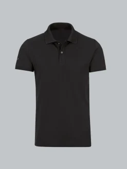 Slim Fit Poloshirt aus DELUXE-Piqué Schwarz