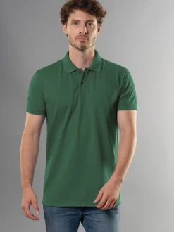 Slim Fit Poloshirt aus DELUXE-Piqué Efeu