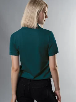 Slim Fit Poloshirt aus DELUXE-Piqué Saphir