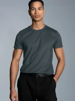 Slim Fit T-Shirt aus DELUXE Baumwolle Anthrazit