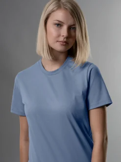 Slim Fit T-Shirt aus DELUXE Baumwolle Pearl-blue